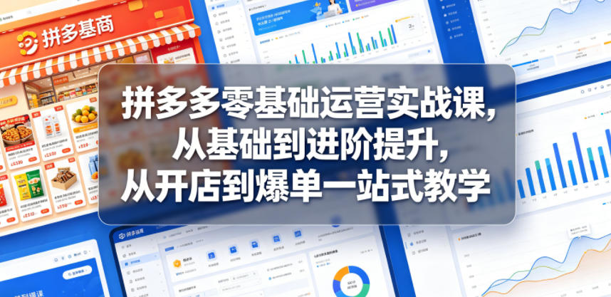 拼多多零基础运营实战课，从基础到进阶提升，从开店到爆单一站式教学-好运多多