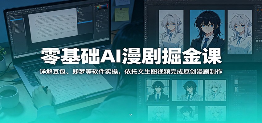 零基础AI漫剧掘金课：详解豆包、即梦等软件实操，依托文生图视频完成原创漫剧制作-好运多多