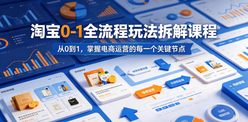 淘宝0-1全流程玩法拆解课程，从0到1，掌握电商运营的每一个关键节点-好运多多