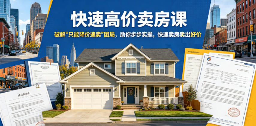 快速高价卖房课，破解“只能降价速卖”困局，助你步步实操，快速卖房卖出好价(更新2026)-好运多多