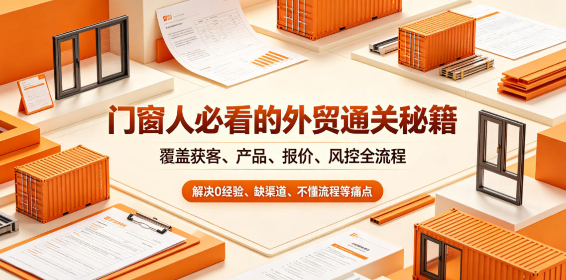 门窗人必看的外贸通关秘籍,块覆盖获客、产品、报价、风控全流程,解决0经验、缺渠道、不懂流程等痛点-好运多多