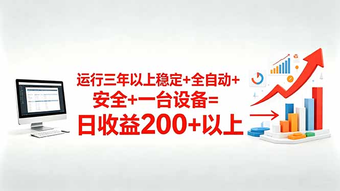 三年以上稳定+全自动+安全+一台设备=日收益200+-好运多多