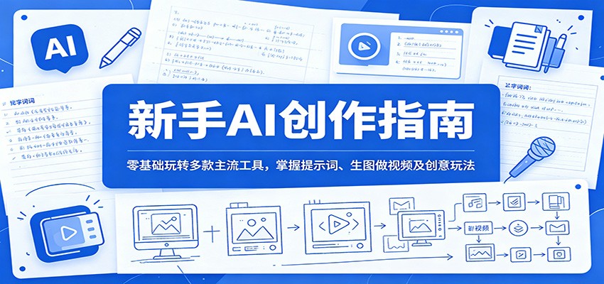新手AI创作指南:零基础玩转多款主流工具,掌握提示词、生图做视频及创意玩法-好运多多