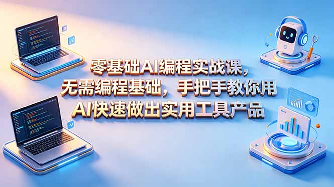 零基础AI编程实战课-更新,无需编程基础,手把手教你用AI快速做出实用工具产品-好运多多