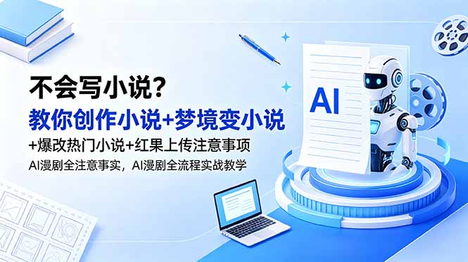 不会写小说?教你创作小说+梦境变小说+爆改热门小说+红果上传注意事项,AI漫剧全流程实战教学-好运多多