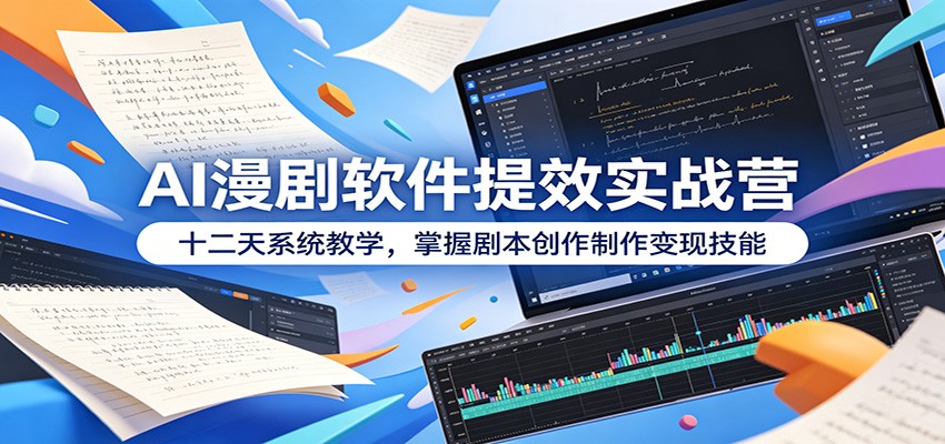 AI漫剧软件提效实战营:十二天系统教学,掌握剧本创作制作变现技能-好运多多