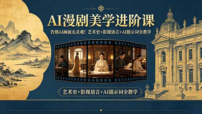 告别AI画面无灵魂!AI漫剧美学进阶课-更新,艺术史+影视语言+AI提示词全教学-好运多多
