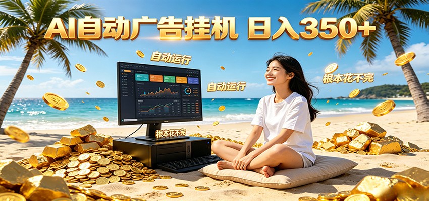 AI自动广告挂机 日入350+ 真正做到躺赚式变现,根本花不完!-好运多多