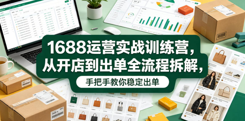 1688运营实战训练营,从开店到出单全流程拆解,手把手教你稳定出单-好运多多