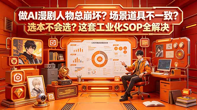 做AI漫剧人物总崩坏?场景道具不一致?选本不会选?这套工业化SOP全解决 (更新-好运多多