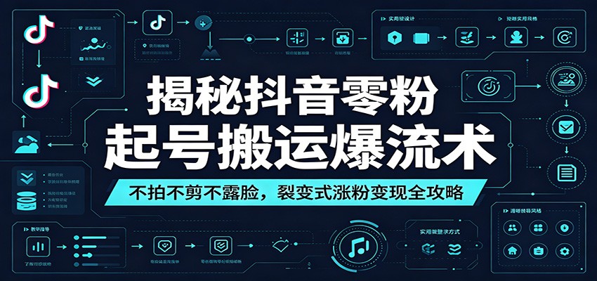 揭秘抖音零粉起号搬运爆流术：不拍不剪不露脸，裂变式涨粉变现全攻略-好运多多