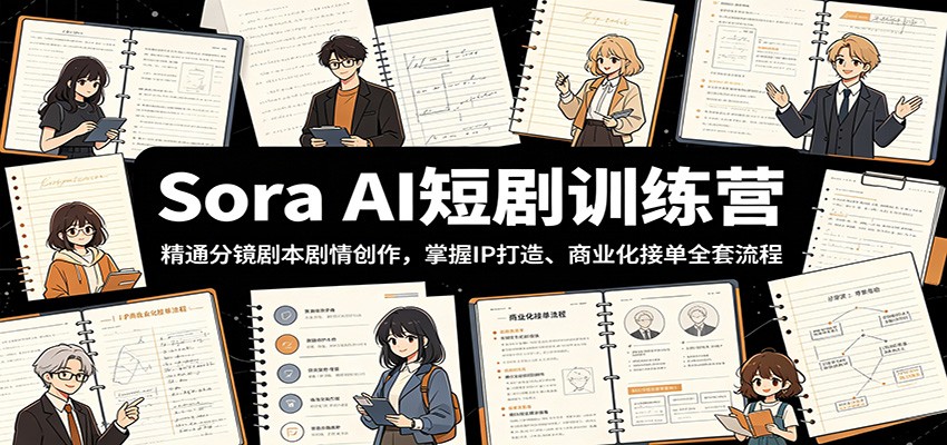 Sora AI短剧训练营：精通分镜剧本剧情创作，掌握IP打造、商业化接单全套流程-好运多多