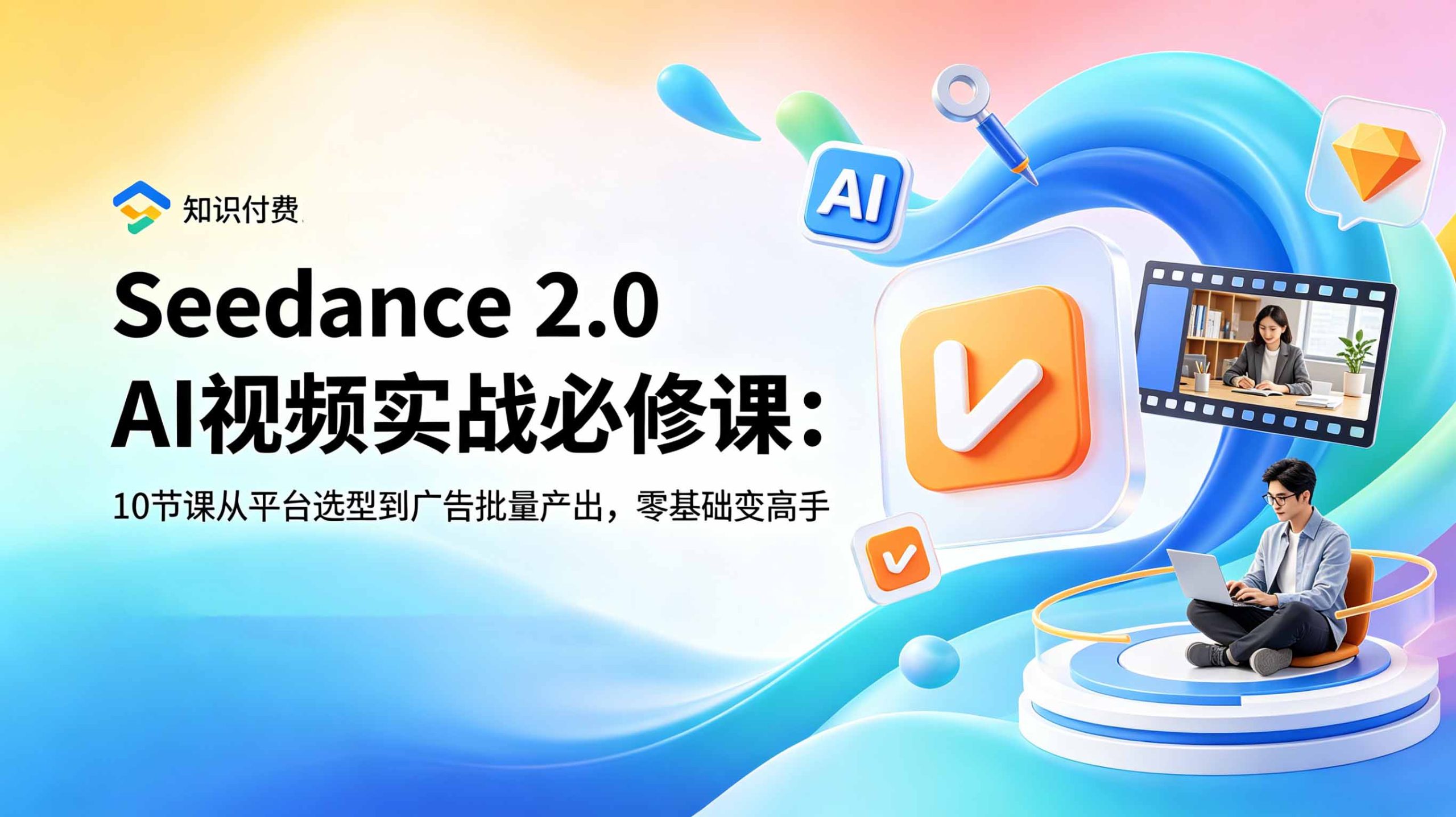 Seedance 2.0 AI视频实战必修课:10节课从平台选型到广告批量产出,零基础变高手-好运多多