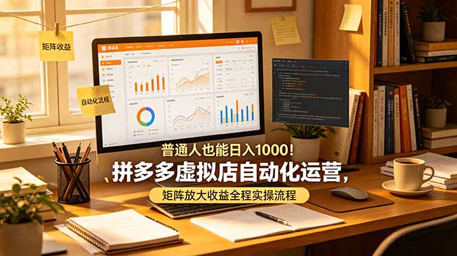 普通人也能日入 1000！拼多多虚拟店自动化运营，矩阵放大收益全程实操流程-好运多多