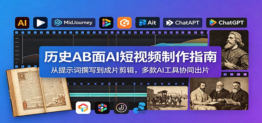历史AB面AI短视频制作指南：从提示词撰写到成片剪辑，多款AI工具协同出片-好运多多