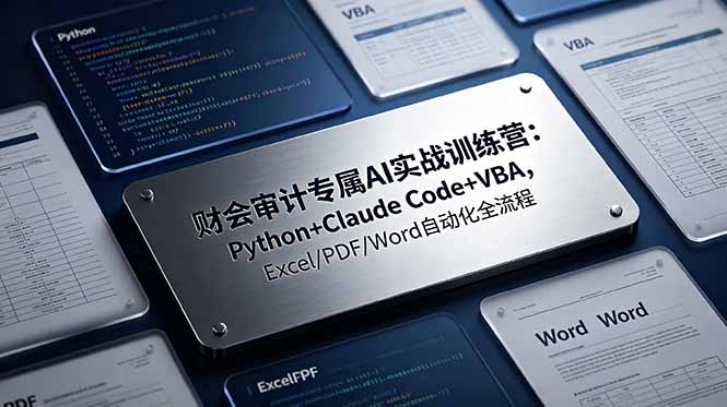 财会审计专属 AI实战训练营：Python+Claude Code+VBA，Excel/PDF/Word自动化全流程-好运多多