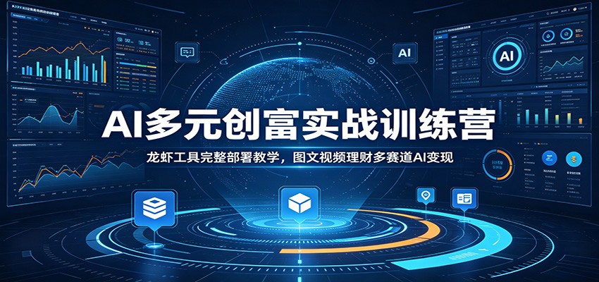 AI多元创富实战训练营：龙虾工具完整部署教学，图文视频理财多赛道AI变现-好运多多