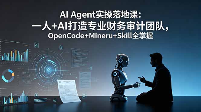 AI Agent实操落地课：一人+AI打造专业财务审计团队，OpenCode+Mineru+Skill全掌握-好运多多