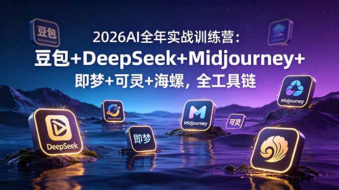 2026AI全年实战训练营：豆包+DeepSeek+Midjourney+即梦+可灵+海螺，全工具链-好运多多