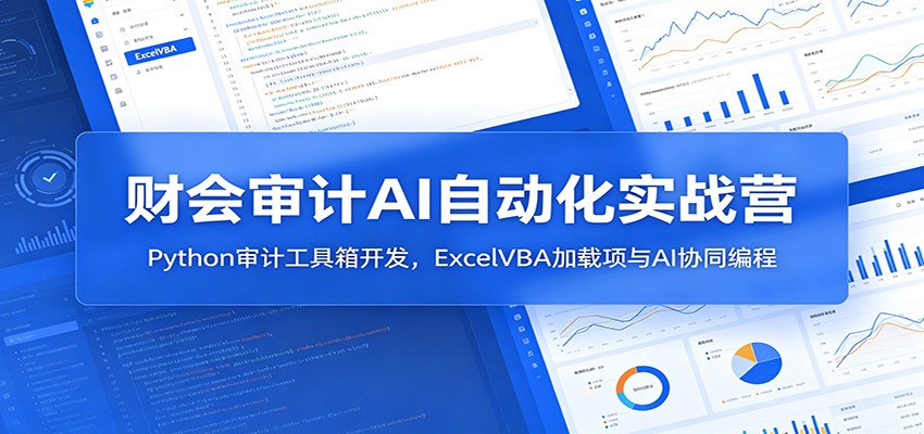 财会审计AI自动化实战营：Python审计工具箱开发，ExcelVBA加载项与AI协同编程-好运多多