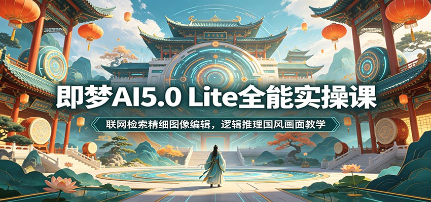 即梦AI5.0 Lite全能实操课：联网检索精细图像编辑，逻辑推理国风画面教学-好运多多