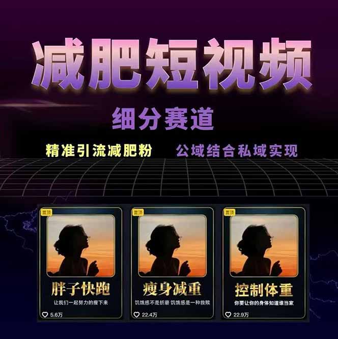 图片[1]-减肥短视频赛道运营课：素材准备-视频制作-引流变现全流程 (附素材-好运多多